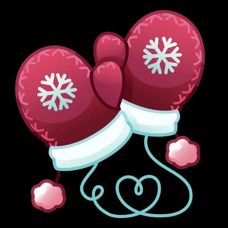 Burgundy — Snow Mittens Telegram gift model