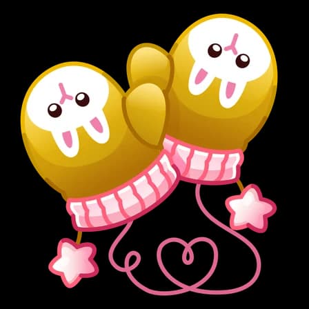 Cute Bunnies — Snow Mittens Telegram gift model
